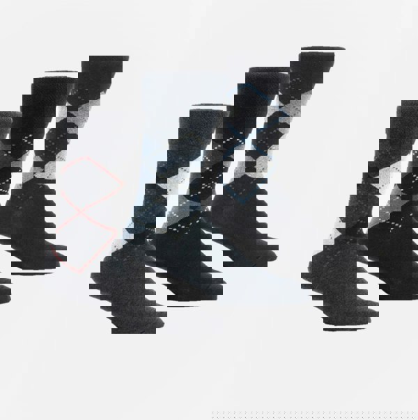 Shuperb ARGYLE 3 Pack Diabetic Mens Socks Navy/Grey: One Size