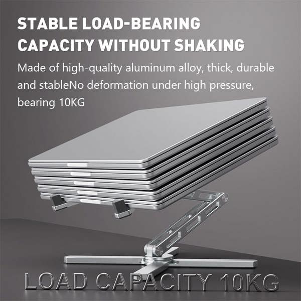 HAAY TOOLS Premium Aluminium Laptop Stand, Adjustable 360° Rotating Laptop Riser for Desk 10–18" MacBook, Dell, HP