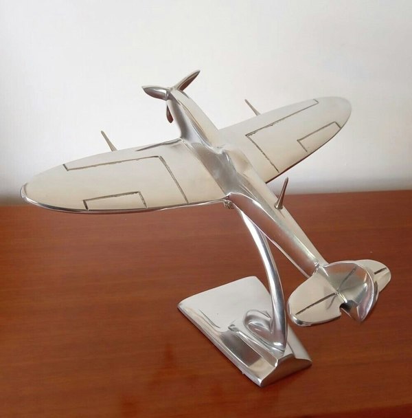 Inspirational Gifting Spitfire Aeroplane Home Ornament Aluminium Plane Sculpture