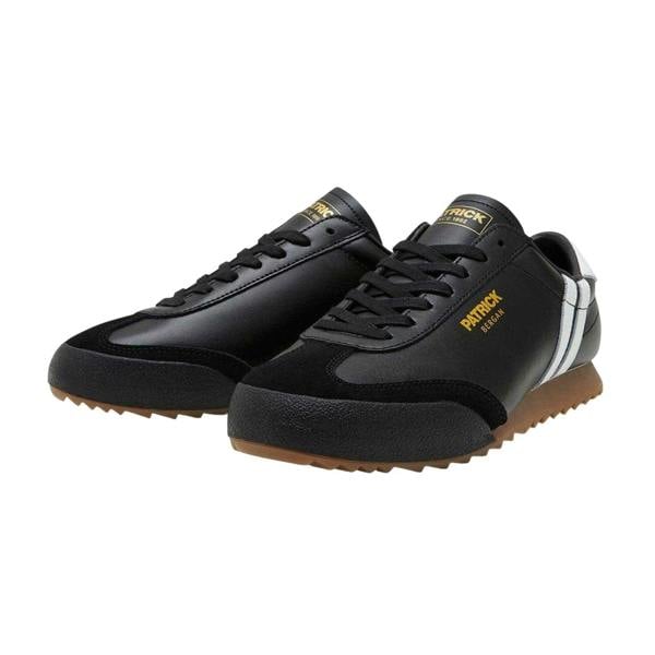 Patrick Mens Bergan Leather Trainers - Black/White - 