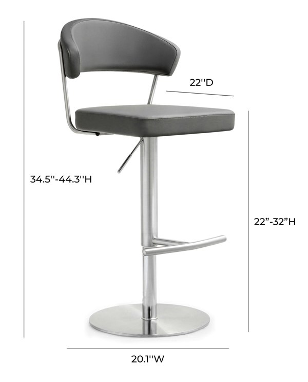 Furniture Edit Cosmo Grey Stainless Steel Barstool