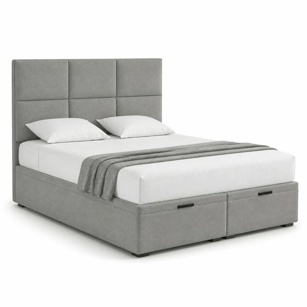 Great British Beds Valore Ottoman Divan Bed - Silver Plush
