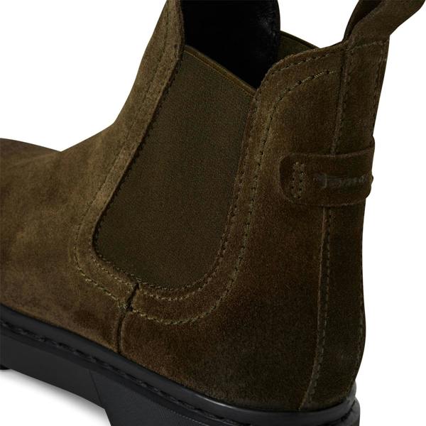 Tamaris Womens Olive Green Suede Leather Classic Chelsea Ankle Boots