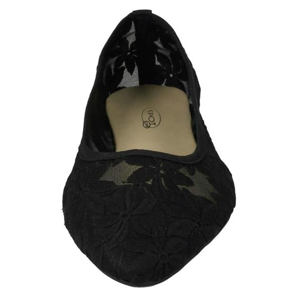 Spot On Ladies Spot On Flowery Ballerinas