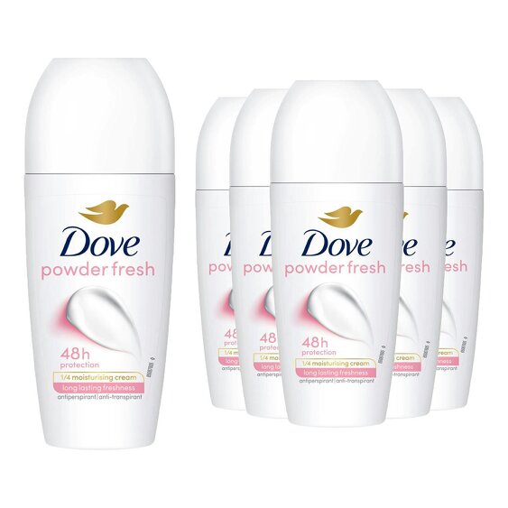 Dove Powder Soft Roll On Anti-Perspirant Long Lasting Fragrance 48H, 6x50ml