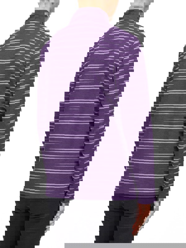 PennyPlain Striped Funnel Neck Top - Mulberry