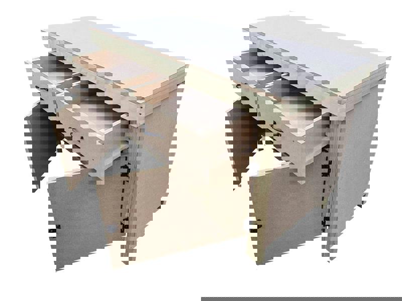 Wooden MDF Top Storage Workbench (V.4) – Sturdy Tool Cabinet with Lockable Cupboard and Drawers, Ideal for Garages, Workshops, and Studios