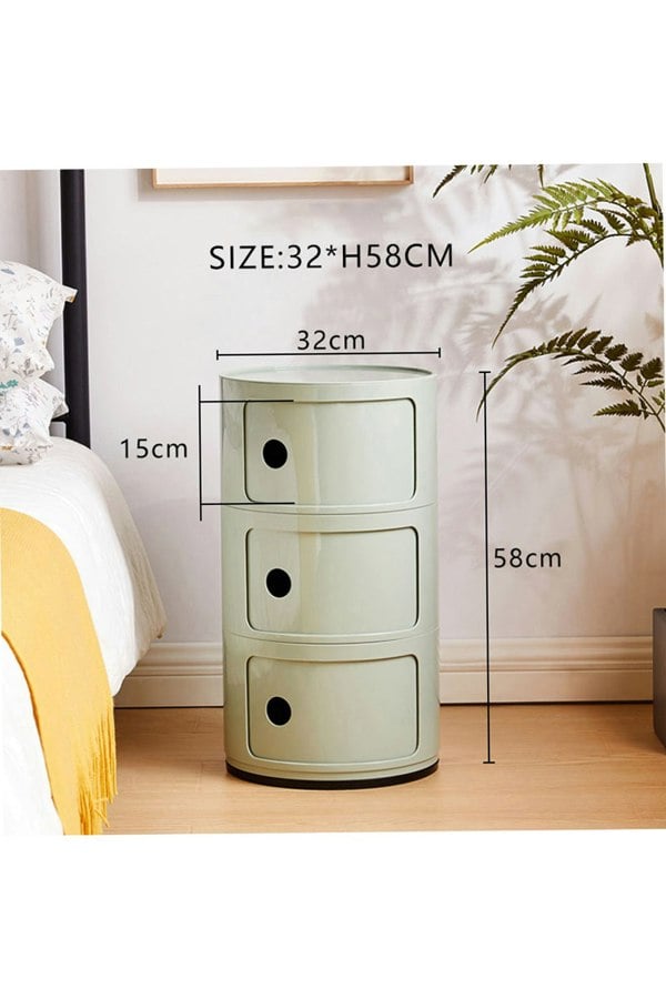 Living and Home Multi-Tiered Cylindrical Plastic Storage Drawer Unit