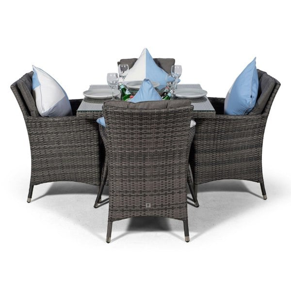Giardino Savannah Square 4 Seater Patio Dining Set with Ice Bucket Drinks Cooler