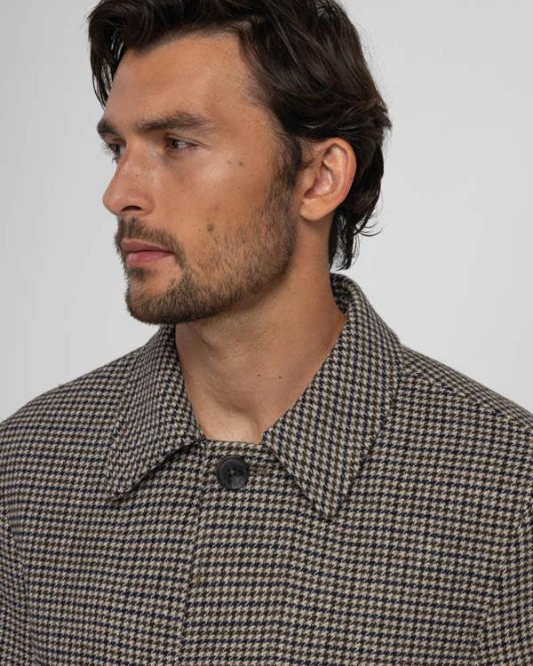 Steel & Jelly Marton - Wool Blend Houndstooth Car Coat