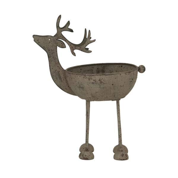 Hill Interiors Metal Reindeer Bowl - White - 