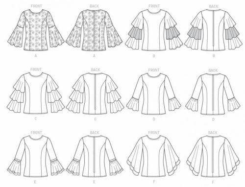 Vogue Sewing Pattern 9243, Tops for Women, A5 (6-8-10-12-14) - Easy