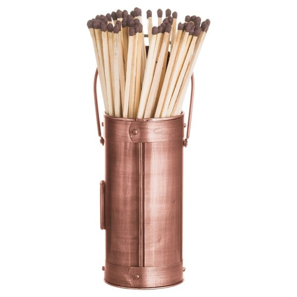 Hill Interiors Matchstick Holder With 60 Matches - Bronze