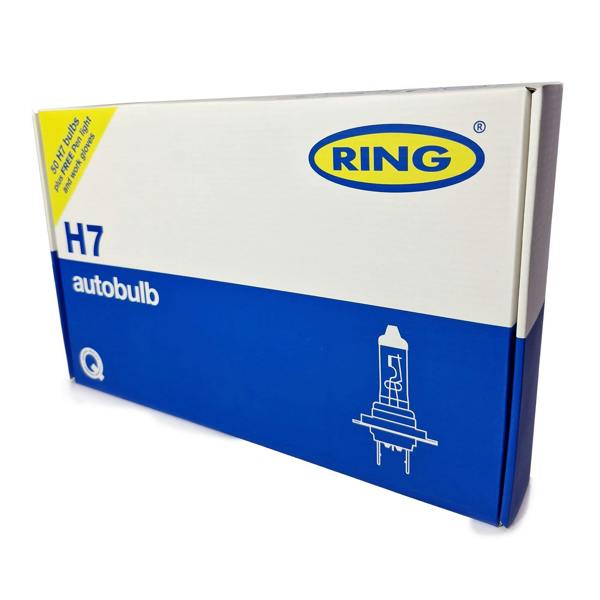 Ring Automotive H7 12v55w Car Headlight Bulbs, Trade Pack of 50, FREE Pen Light & Gloves