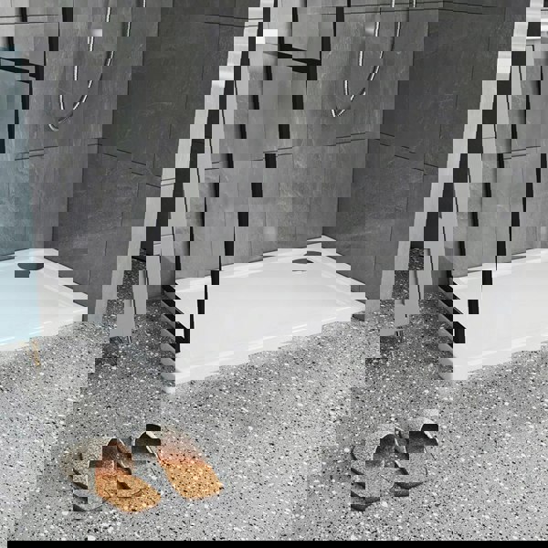 White Acrylic Shower Tray Leak-Proof Tray with Drain Shower Trays Living and Home W 90 x D 70 cm