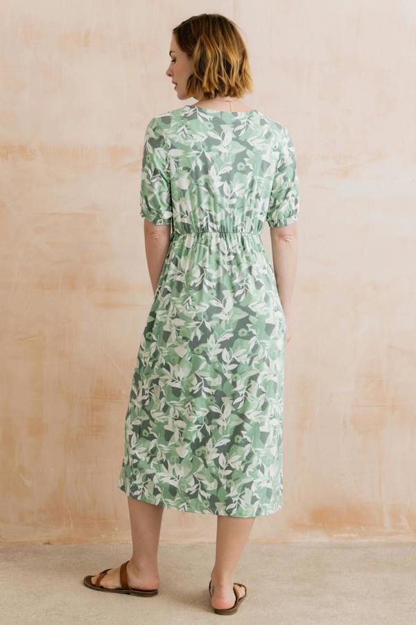Lily & Me Lilian Jersey Printed Midi Dress Green