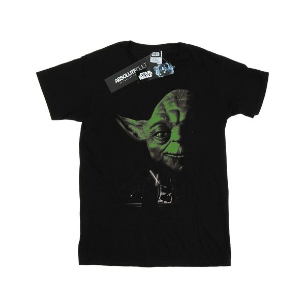 Star Wars Mens Yoda Green Face T-Shirt - Black