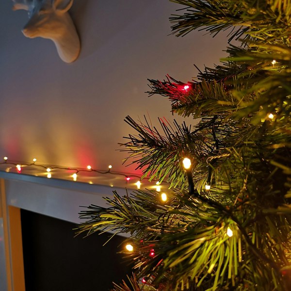 Samuel Alexander 720 LED 57.5m Premier SupaBrights Indoor Outdoor Christmas Multi Function Mains Operated String Lights with Timer in Red & Gold