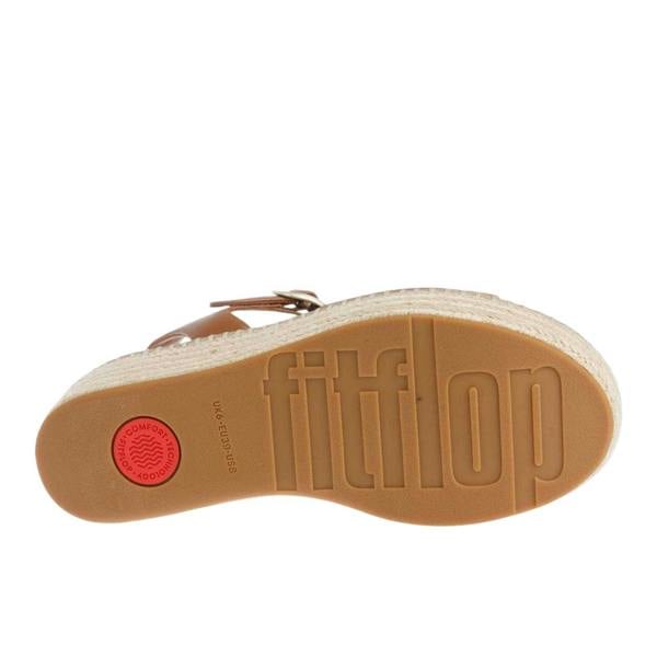 FitFlop Womens/Ladies Eloise Espadrille Leather Wedge Sandals - Tan - 