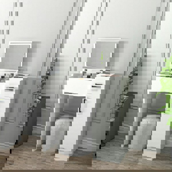 Destina Home Agnes Freestanding Makeup Vanity Table with Mirror