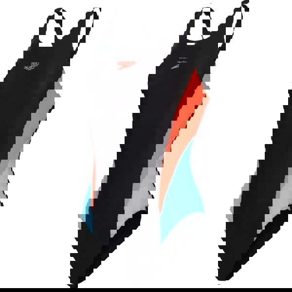 Black Speedo Colourblock 2.0 Muscleback swimsuit with Creora highclo