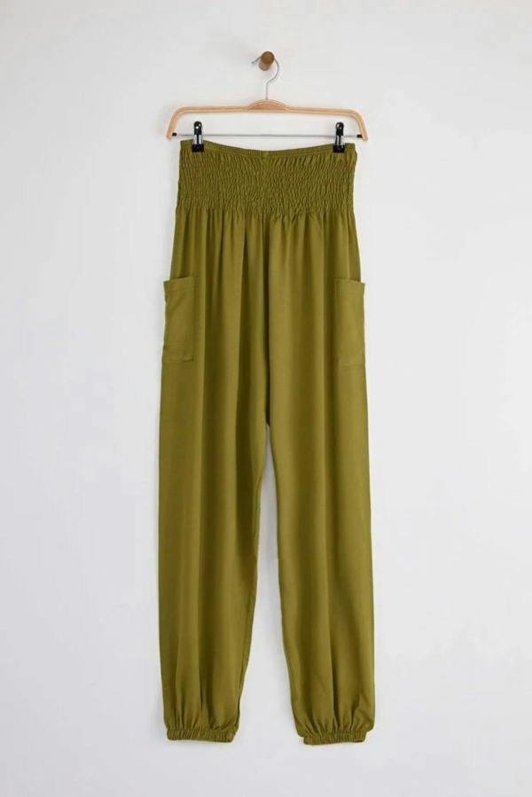 Hoxton Gal Woven Harem-Style Pants with Elasticated Cuffs