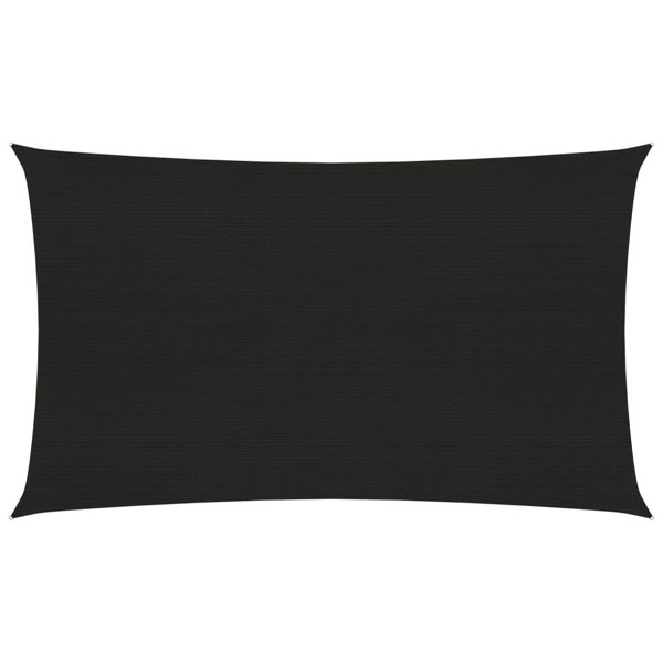 Berkfield Sunshade Sail 160 g/m�__ Black 2x5 m HDPE