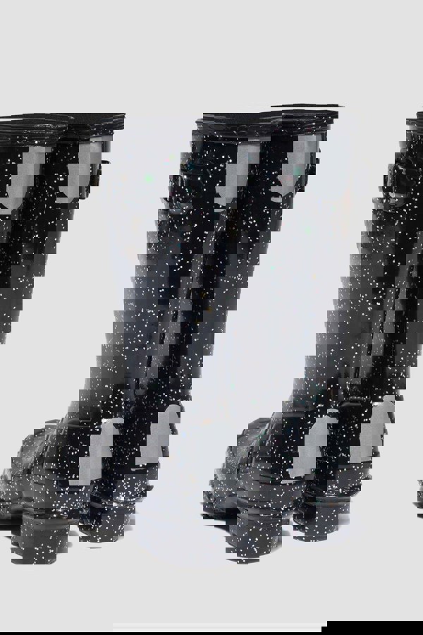 Hunter Girls Original Giant Glitter Wellingon Boots in Black