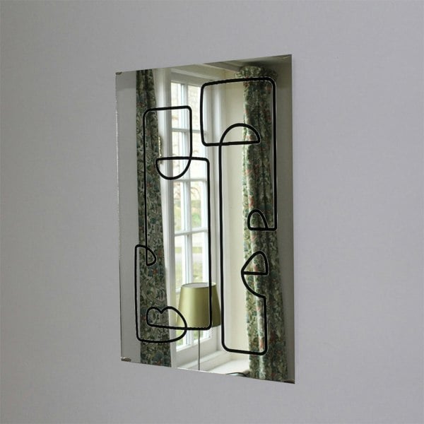 Benjamin Tate Design line art of two faces (Mirror Art Print)