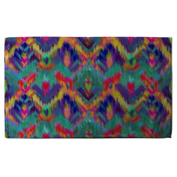 Benjamin Tate Design Abstract ethnic ikat pattern (Bath Towel)