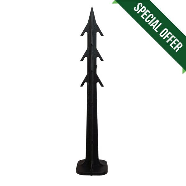 Square Black Barbed Ground Pegs 160mm | Geotextile & Weed Membrane Fixing Stakes (Pack Options)