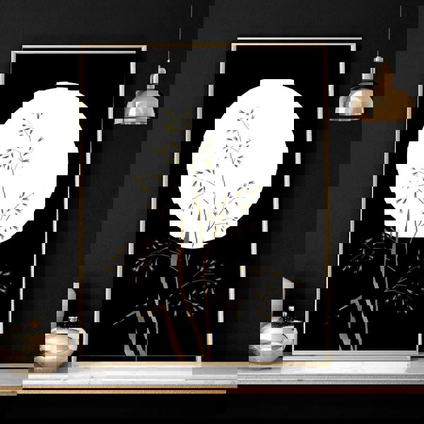 Black wall art for living room | set of 3 wall art prints