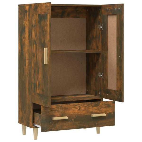 Berkfield Highboard Smoked Oak 70x31x115 cm Engineered Wood