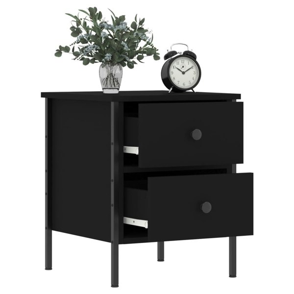 Berkfield Bedside Cabinet Black 40x42x50 cm Engineered Wood
