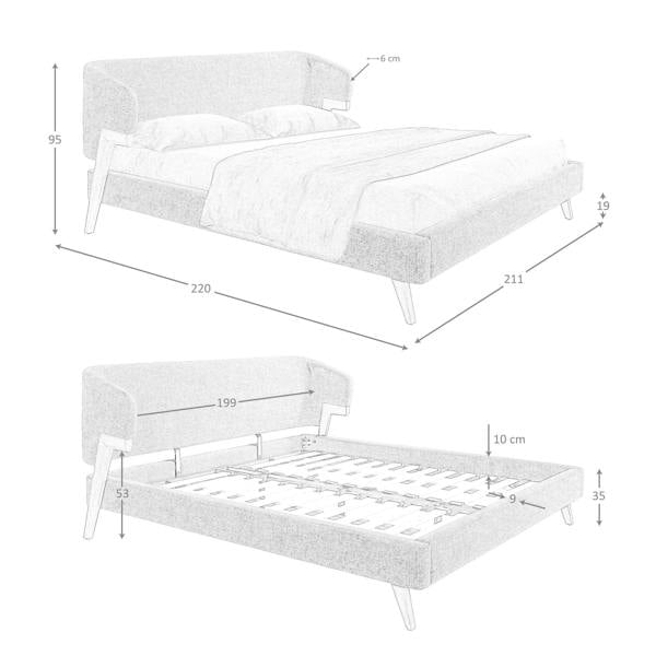 Angel Cerdá Grey Fabric Bed 7173