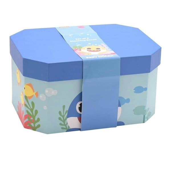 Widdop & Co Baby Shark Set of 3 Nesting Storage Boxes