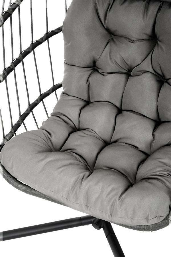 Living and Home Freestanding Outdoor Hanging Chair with Stand and Cushion