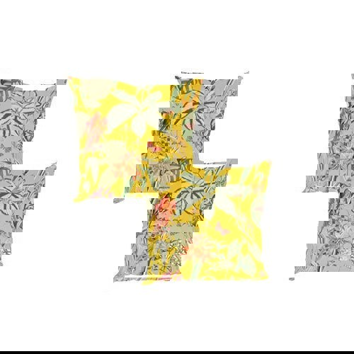 PREMIUM ZEN FOOTSTOOL YELLOW FIRST BIRD FLORAL POUFFE FOOTREST - ISTOOLS