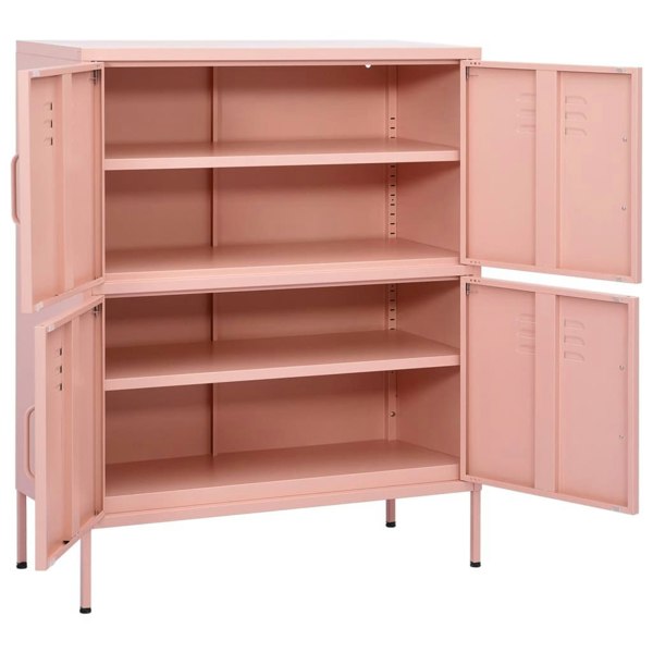 Berkfield Storage Cabinet Pink 80x35x101.5 cm Steel
