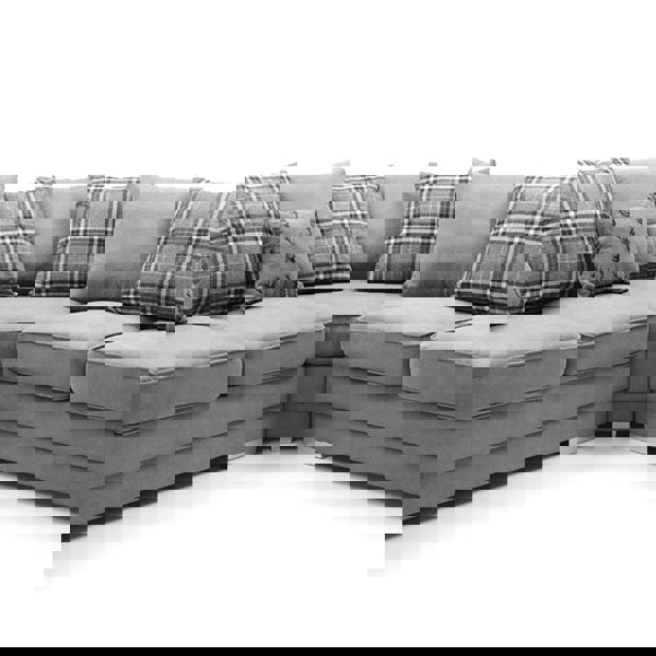 Milan Chesterfield Fabric 5 Seater Corner Sofa - Scatter Back - 5