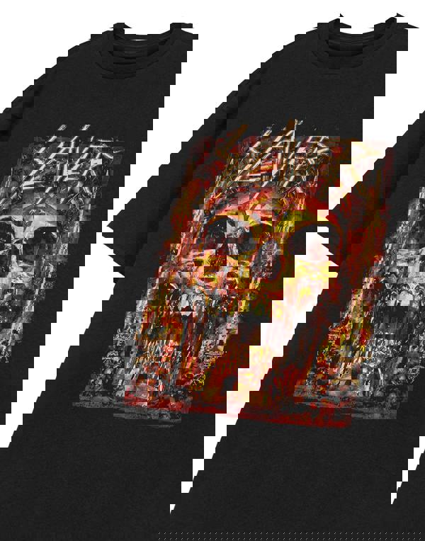 Slayer Mens Black Skull Short Sleeved T-Shirt