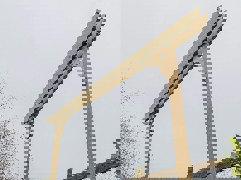 Arbor Garden Solutions Screen Double Beam Pergola, Plant Climbing Arbour - Corbel Sculpted Brace