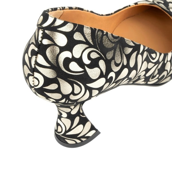 Embassy London Sophia Hollywood - Gold - Women's pointed 3 inch heel pump in black and gold leather