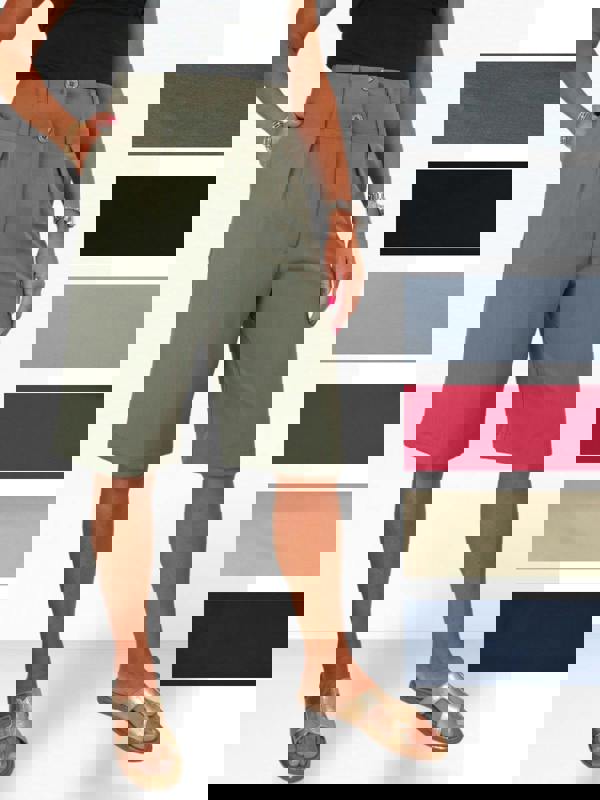 Paulo Due Women's Tailored Wide Leg Knee Shorts