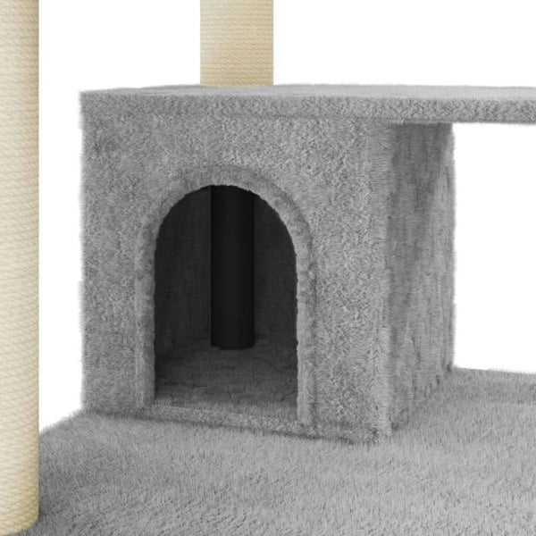 Berkfield Cat Tree with Sisal Scratching Posts Light Grey 183 cm