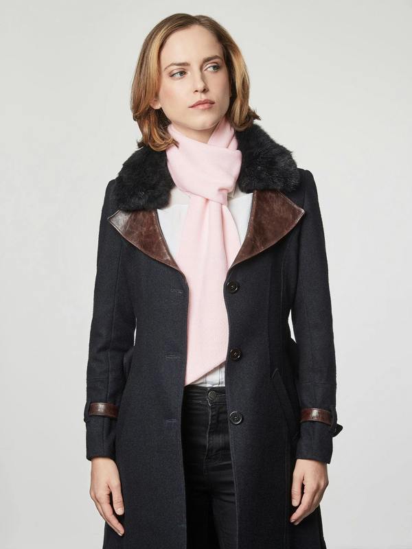 Serran London Pink Merino Slant Scarf