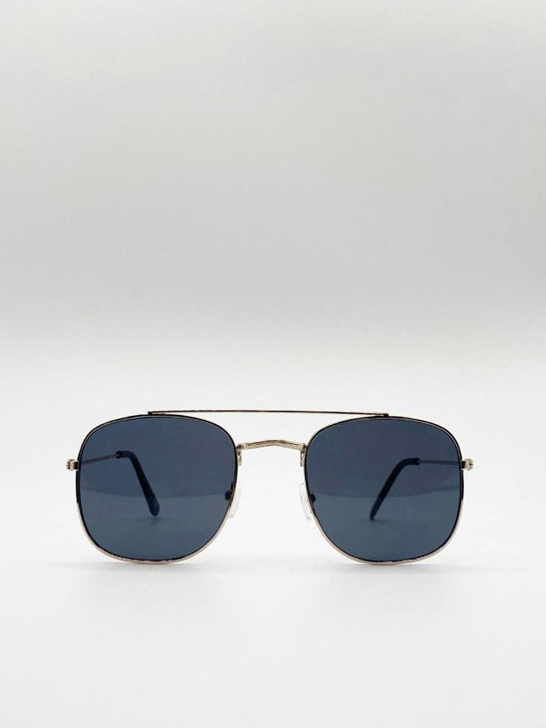 SVNX Metal Frame Aviator Style Square  Sunglasses