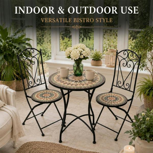 60cm Marrakech Mosaic Bistro Set image 11