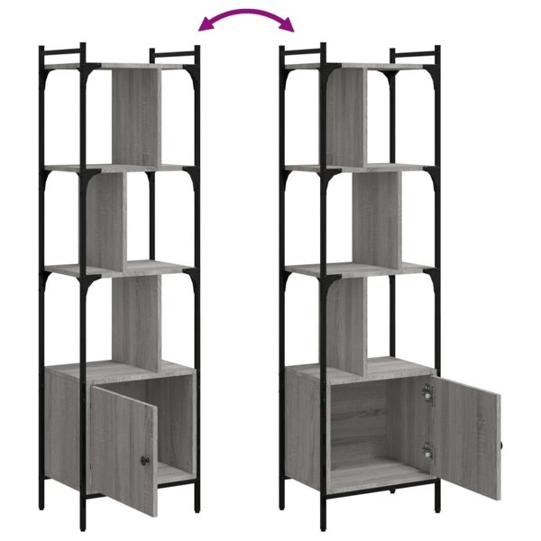 Berkfield Bookcase with Door Grey Sonoma 44.5x30x154.5 cm Engineered Wood