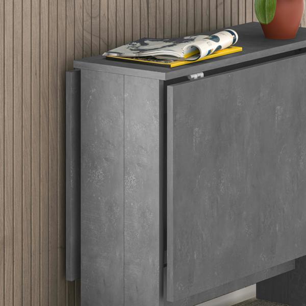 Decortie Artemio Foldable Table Retro Grey Rectangular Engineered Wood Folding Table 130(W)x76(D)x73.4(H)cm Kitchen Dining Room